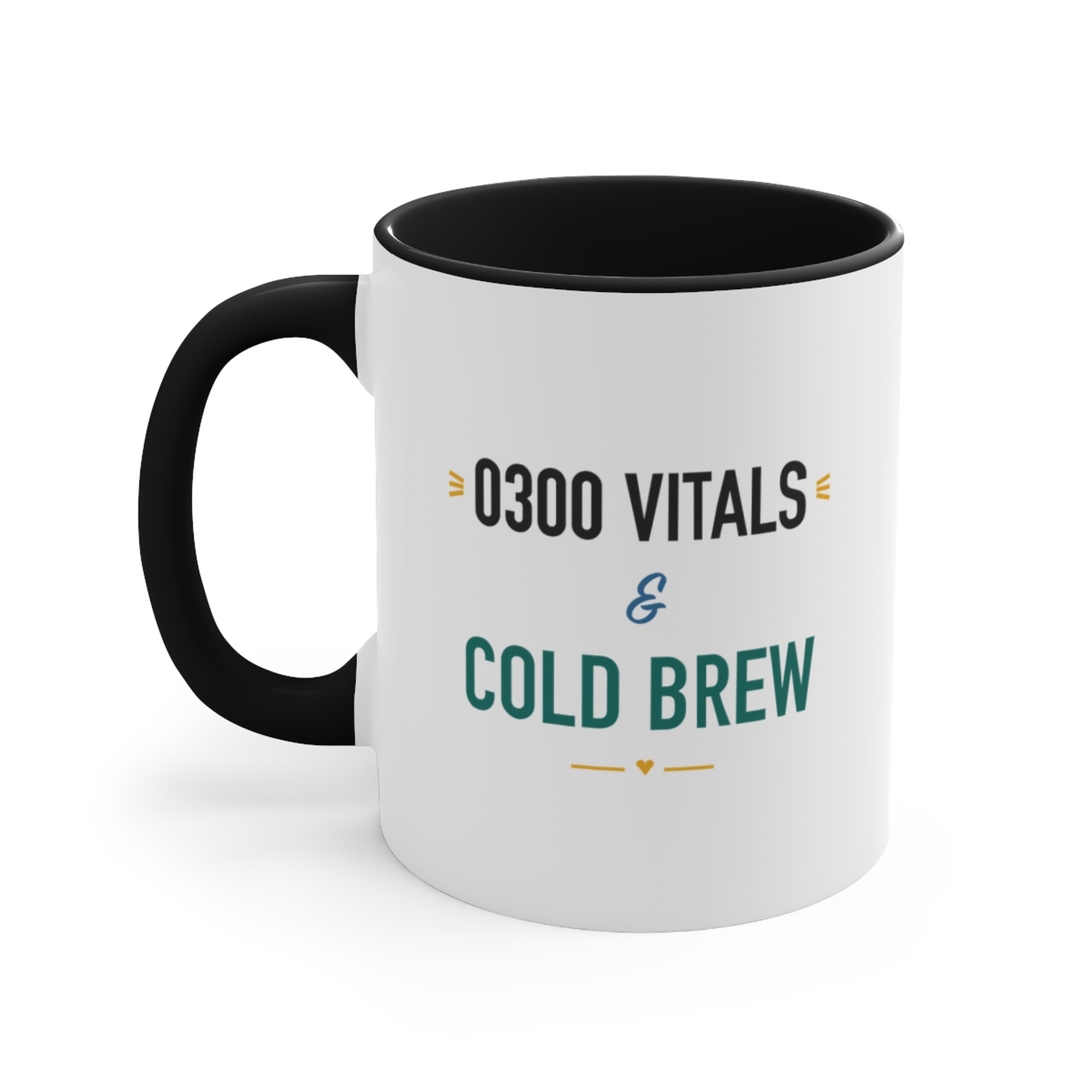 0300 Vitals & Cold Brew Black Accent Mug